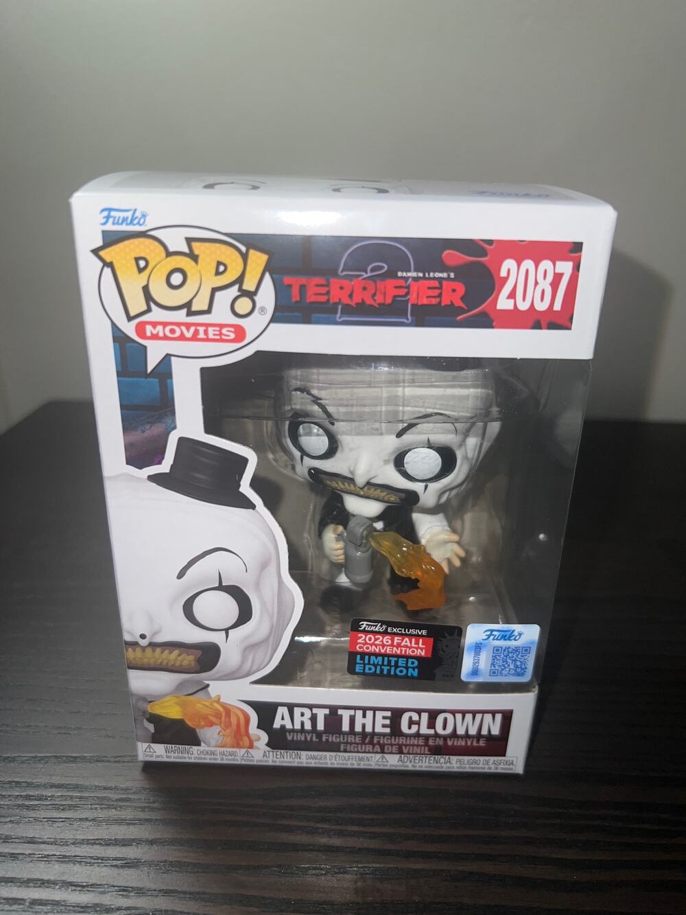 NEW LE EXC Art the Clown w/ Flamethrower Funko Pop #2087 Terrifier Horror Movies